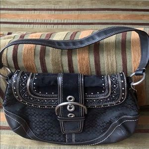 coach ashley leather satchel